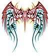 Angel wings trible tattoos design 